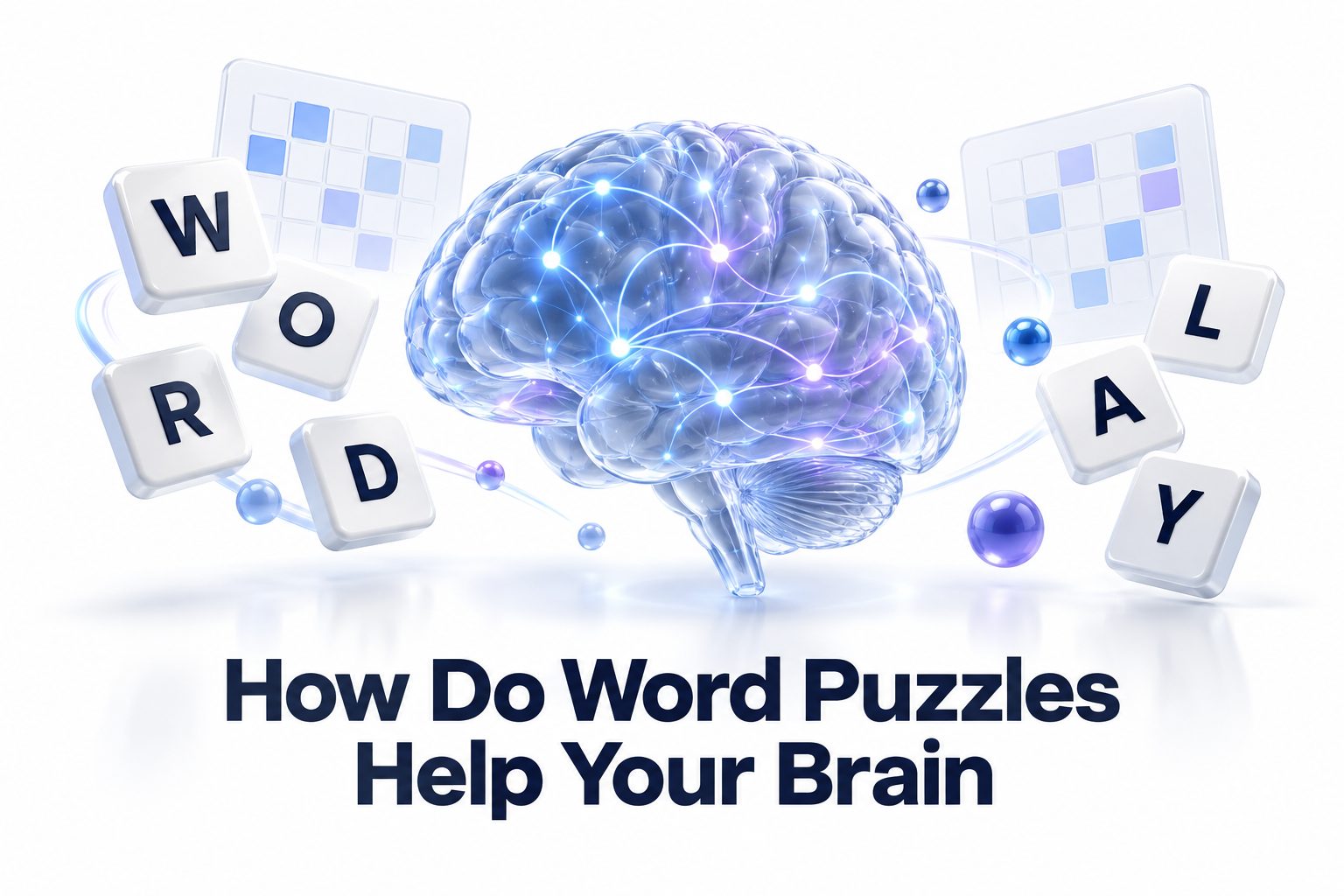 Person solving a word puzzle to stimulate the brain