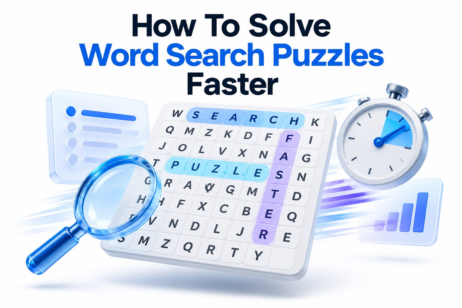 Person solving a word search puzzle with a pencil and highlighted words